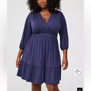 Mini Studio Knit Surplice Tiered Dress Torrid Size 6